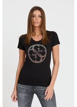 GUESS Czarny t-shirt 4G LOGO TEE, Wybierz rozmiar XL ze sklepu outfit.pl w kategorii Bluzki damskie - zdjęcie 173281493