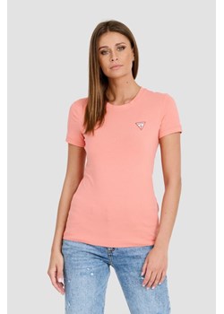 GUESS Koralowy t-shirt Mini Triangle Tee, Wybierz rozmiar M ze sklepu outfit.pl w kategorii Bluzki damskie - zdjęcie 173281532