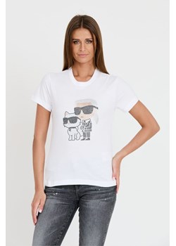 KARL LAGERFELD Biały t-shirt Ikonik 2.0, Wybierz rozmiar L ze sklepu outfit.pl w kategorii Bluzki damskie - zdjęcie 173284433