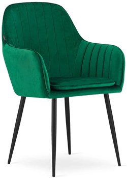 Zielone aksamitne krzesło tapicerowane - Negros 3X ze sklepu Edinos.pl w kategorii Krzesła - zdjęcie 173284871