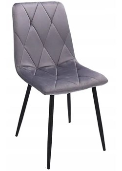 Szare krzesło z pikowaniem w romby - Ormo ze sklepu Edinos.pl w kategorii Krzesła - zdjęcie 173285202