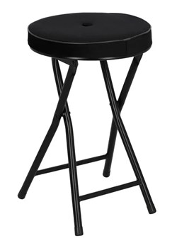 Czarny składany taboret z okrągłym siedziskiem - Honsi ze sklepu Edinos.pl w kategorii Krzesła - zdjęcie 173285452