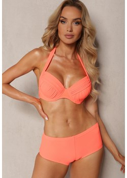 Pomarańczowe  Bikini z Usztywnianymi Miseczkami Ozdobione Marszczeniem Juleviana ze sklepu Renee odzież w kategorii Stroje kąpielowe - zdjęcie 173286263