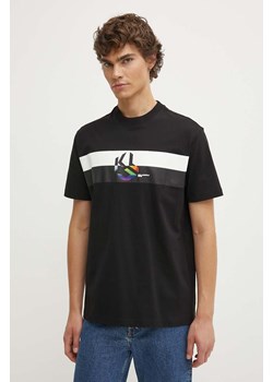 Karl Lagerfeld Jeans t-shirt bawełniany męski kolor czarny wzorzysty 245D1708 ze sklepu ANSWEAR.com w kategorii T-shirty męskie - zdjęcie 173288193