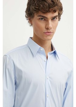 Theory koszula męska kolor niebieski regular z kołnierzykiem klasycznym ze sklepu ANSWEAR.com w kategorii Koszule męskie - zdjęcie 173288214