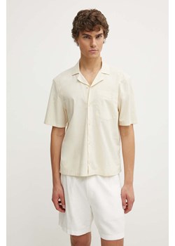 Hollister Co. koszula męska kolor beżowy regular KI325-4029 ze sklepu ANSWEAR.com w kategorii Koszule męskie - zdjęcie 173288224