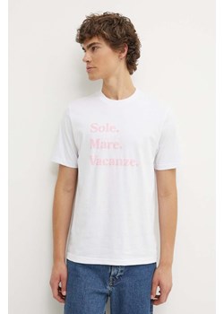 Drivemebikini t-shirt bawełniany Sole Mare Vacanze kolor biały z nadrukiem ze sklepu ANSWEAR.com w kategorii T-shirty męskie - zdjęcie 173288271