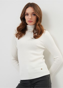 Kremowy sweter damski z golfem ze sklepu OCHNIK w kategorii Swetry damskie - zdjęcie 173288403