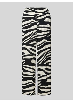 Spodnie materiałowe o rozkloszowanym kroju ze wzorem na całej powierzchni ze sklepu Peek&Cloppenburg  w kategorii Spodnie damskie - zdjęcie 173288812