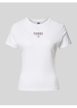 T-shirt o kroju slim fit z nadrukiem z logo ze sklepu Peek&Cloppenburg  w kategorii Bluzki damskie - zdjęcie 173289033