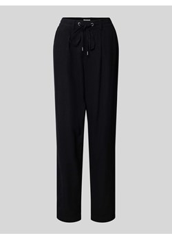 Spodnie lniane o kroju tapered fit z tunelem ze sklepu Peek&Cloppenburg  w kategorii Spodnie damskie - zdjęcie 173289064