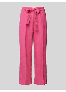 Spodnie lniane z szeroką,skróconą nogawką model ‘Style. Maine’ ze sklepu Peek&Cloppenburg  w kategorii Spodnie damskie - zdjęcie 173289212