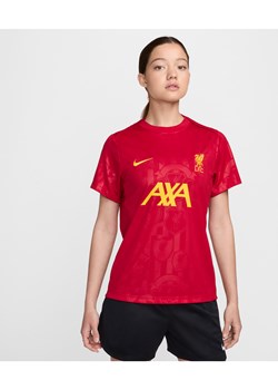 Damska przedmeczowa koszulka piłkarska z krótkim rękawem Nike Dri-FIT Liverpool F.C. Academy Pro - Czerwony ze sklepu Nike poland w kategorii Bluzki damskie - zdjęcie 173289334