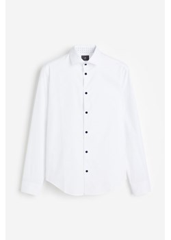 H & M - Koszula z bawełny premium Slim Fit - Biały ze sklepu H&M w kategorii Koszule męskie - zdjęcie 173289541