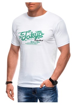 T-shirt męski z nadrukiem 1964S - biały ze sklepu Edoti w kategorii T-shirty męskie - zdjęcie 173290904