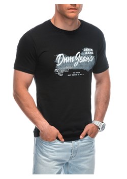 T-shirt męski z nadrukiem 1965S - czarny ze sklepu Edoti w kategorii T-shirty męskie - zdjęcie 173290963