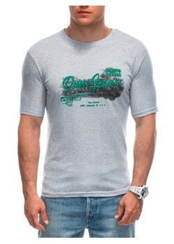 T-shirt męski z nadrukiem 1965S - szary ze sklepu Edoti w kategorii T-shirty męskie - zdjęcie 173290992