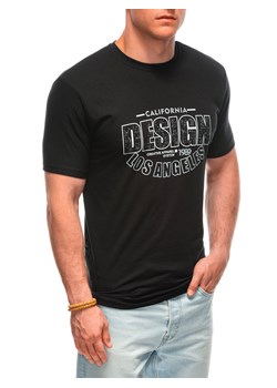 T-shirt męski z nadrukiem 1961S - czarny ze sklepu Edoti w kategorii T-shirty męskie - zdjęcie 173291014