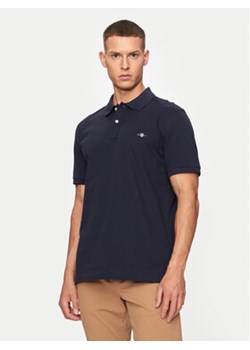Gant Polo Shield 2220 Granatowy Slim Fit ze sklepu MODIVO w kategorii T-shirty męskie - zdjęcie 173292553