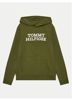 Tommy Hilfiger Bluza Logo KB0KB08500 S Zielony Regular Fit ze sklepu MODIVO w kategorii Bluzy chłopięce - zdjęcie 173292580