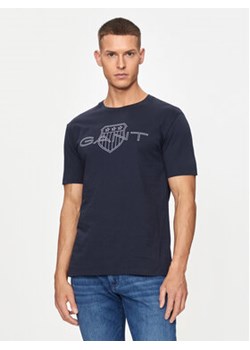 Gant T-Shirt Logo 2005143 Granatowy Regular Fit ze sklepu MODIVO w kategorii T-shirty męskie - zdjęcie 173292591