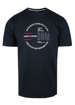 T-Shirt Męski - Granatowy z Napisem - Pako Jeans TSPJNS8unionGR ze sklepu JegoSzafa.pl w kategorii T-shirty męskie - zdjęcie 173293153