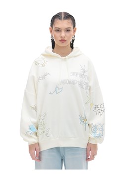 Cropp - Jasna bluza z kapturem i nadrukiem - kremowy ze sklepu Cropp w kategorii Bluzy damskie - zdjęcie 173294823