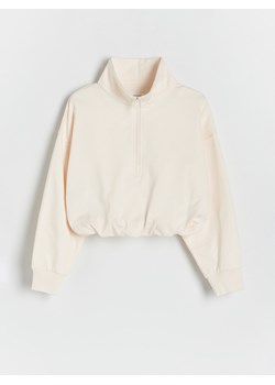 Reserved - Bawełniana bluza - złamana biel ze sklepu Reserved w kategorii Bluzy dziewczęce - zdjęcie 173295303
