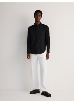 Reserved - Lniana koszula regular fit - czarny ze sklepu Reserved w kategorii Koszule męskie - zdjęcie 173295334