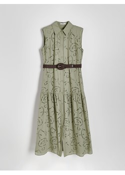 Reserved - Sukienka z paskiem - oliwkowy ze sklepu Reserved w kategorii Sukienki - zdjęcie 173295664