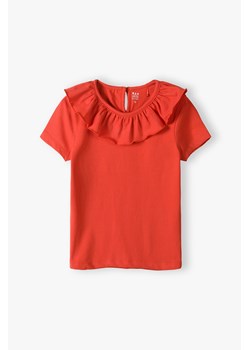 Czerwony t-shirt dziewczęcy z kołnierzykiem - Limited Edition ze sklepu 5.10.15 w kategorii Bluzki dziewczęce - zdjęcie 173296941