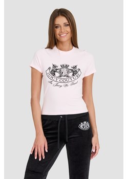 JUICY COUTURE Różowy t-shirt Enzo Dog Crest, Wybierz rozmiar M ze sklepu outfit.pl w kategorii Bluzki damskie - zdjęcie 173297880