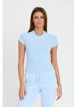 JUICY COUTURE Błękitny t-shirt Shrunken Diamante Tee, Wybierz rozmiar M ze sklepu outfit.pl w kategorii Bluzki damskie - zdjęcie 173297910