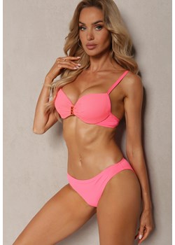 Różowe Bikini Biustonosz z Efektem Push-Up Majtki Figi Szorty z Gumką w Pasie z Siateczki Vikkori ze sklepu Renee odzież w kategorii Stroje kąpielowe - zdjęcie 173298133