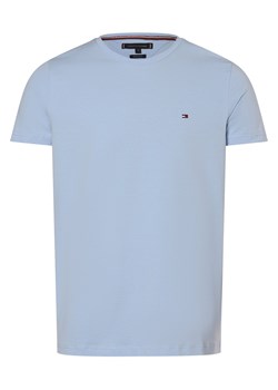 Tommy Hilfiger T-shirt męski Mężczyźni Dżersej jasnoniebieski jednolity ze sklepu vangraaf w kategorii T-shirty męskie - zdjęcie 173299734
