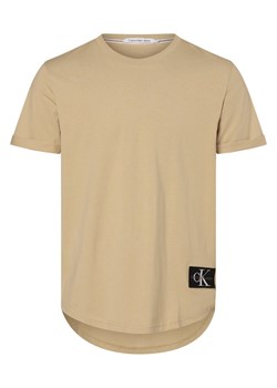 Calvin Klein Jeans T-shirt męski Mężczyźni Bawełna beżowy jednolity ze sklepu vangraaf w kategorii T-shirty męskie - zdjęcie 173299742