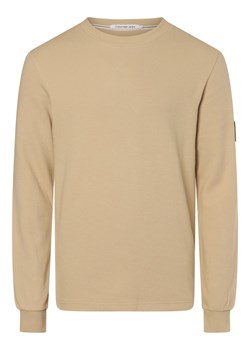 Calvin Klein Jeans Męska koszulka z długim rękawem Mężczyźni Bawełna beżowy jednolity ze sklepu vangraaf w kategorii T-shirty męskie - zdjęcie 173299743