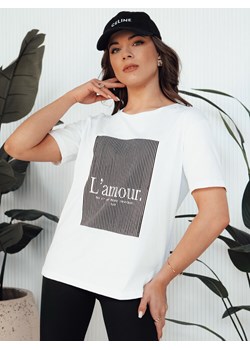 T-shirt damski LAMOUR biały Dstreet RY2588 ze sklepu DSTREET.PL w kategorii Bluzki damskie - zdjęcie 173299963