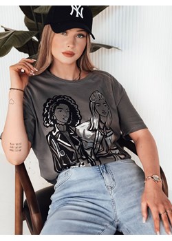 T-shirt damski COMIS ciemnoszary Dstreet RY2607 ze sklepu DSTREET.PL w kategorii Bluzki damskie - zdjęcie 173300000