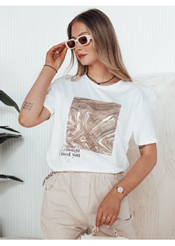 T-shirt damski PISTAN biały Dstreet RY2603 ze sklepu DSTREET.PL w kategorii Bluzki damskie - zdjęcie 173300021