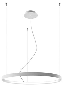 Biała lampa wisząca ring LED - EXX229-Riwas ze sklepu Edinos.pl w kategorii Lampy wiszące - zdjęcie 173300203