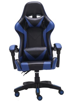 Niebieski fotel dla gracza z poduszkami - Vexim ze sklepu Edinos.pl w kategorii Krzesła biurowe - zdjęcie 173300223