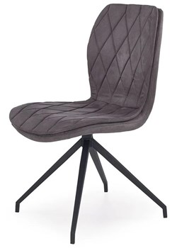 Popielate tapicerowane krzesło w industrialnym stylu - Gimer ze sklepu Edinos.pl w kategorii Krzesła - zdjęcie 173300243