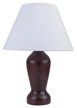 Klasyczna lampka nocna z abażurem wenge - S225-Revia ze sklepu Edinos.pl w kategorii Lampy stołowe - zdjęcie 173300303