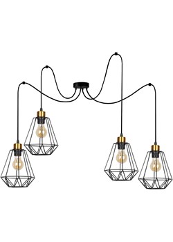 Metalowa czarna lampa druciana typu pająk D7-N63 ze sklepu Edinos.pl w kategorii Lampy wiszące - zdjęcie 173300413