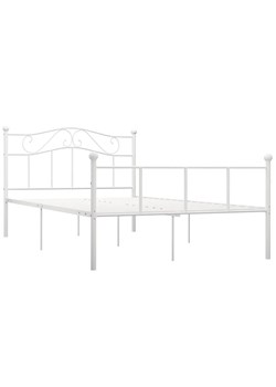 Białe minimalistyczne łóżko z metalu 140x200 cm - Okla ze sklepu Edinos.pl w kategorii Łóżka i materace - zdjęcie 173300704