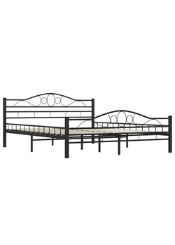 Czarne metalowe łóżko w stylu loftowym 160x200 cm - Frelox ze sklepu Edinos.pl w kategorii Łóżka i materace - zdjęcie 173300753