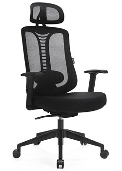 Czarny fotel ergonomiczny zgodny z rozporządzeniem MR i PS z 2023r - Vinter ze sklepu Edinos.pl w kategorii Krzesła biurowe - zdjęcie 173300953