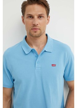 Levi&apos;s polo bawełniane kolor niebieski ze sklepu ANSWEAR.com w kategorii T-shirty męskie - zdjęcie 173301952