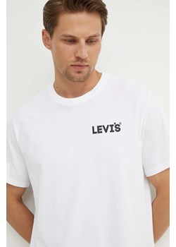 Levi&apos;s t-shirt bawełniany męski kolor biały z nadrukiem ze sklepu ANSWEAR.com w kategorii T-shirty męskie - zdjęcie 173301983